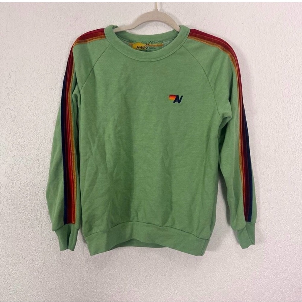 Aviator Nation Crewneck sleeve stripes